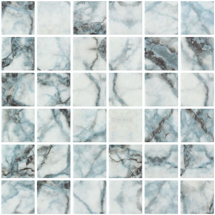 Aquatic Penta Azul Glass 12.25x12.25 Mosaic Tile