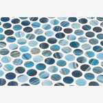 Load image into Gallery viewer, Aquatic Penny Onyx Blue Glass Mosaic Tile
