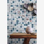 Load image into Gallery viewer, Aquatic Penta Bluish Gray Glass Mosaic Tile

