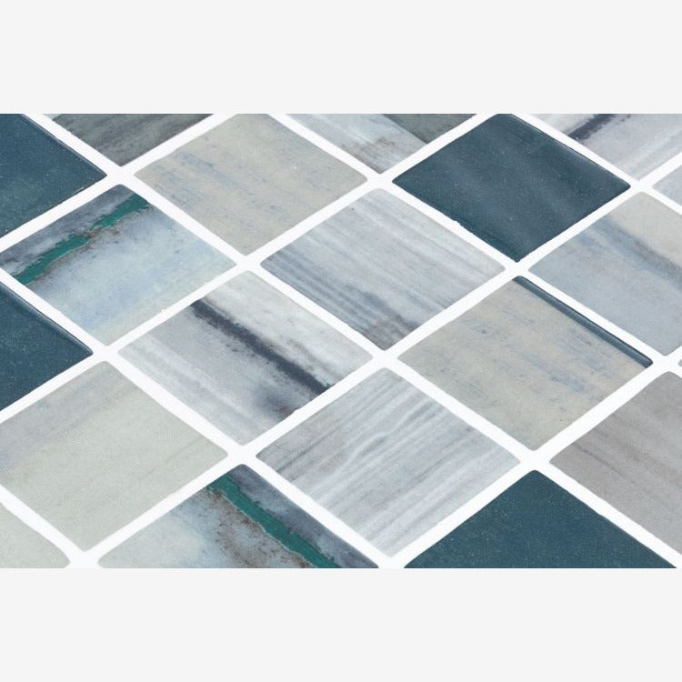 Aquatic Penta Bluish Gray Glass 12.25x12.25 Mosaic Tile