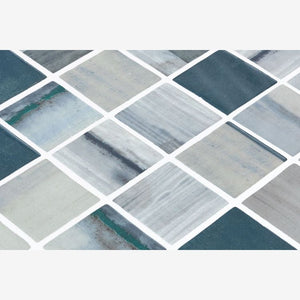 Aquatic Penta Bluish Gray Glass Mosaic Tile