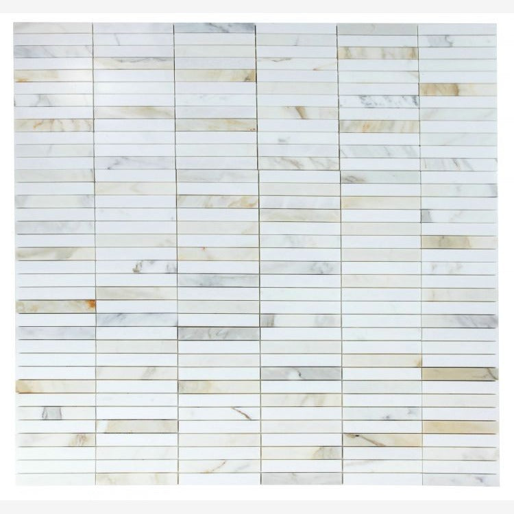 Enclave Calacatta Long 11.75x11.75 Polished Marble Mosaic Tile