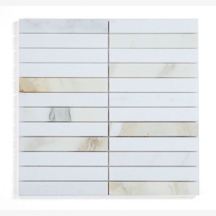 Enclave Calacatta Long 11.75x11.75 Polished Marble Mosaic Tile