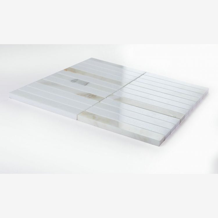 Enclave Calacatta Long 11.75x11.75 Polished Marble Mosaic Tile