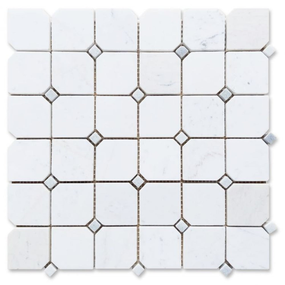 Dynasty Milky White Marble Mosaic Tile Honed