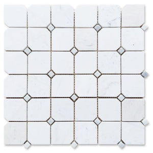 Dynasty Milky White Marble Mosaic Tile Honed