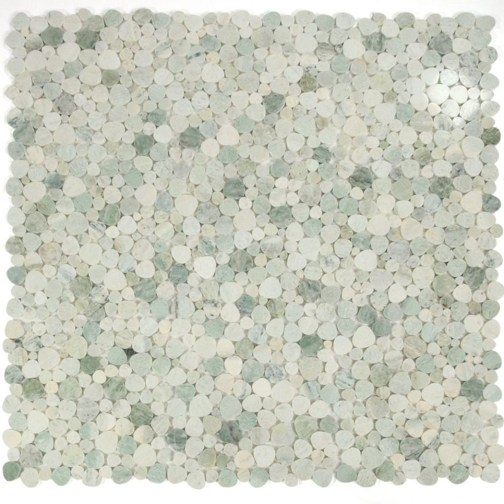 Hudson Verde Marble Pebble Mosaic Tile