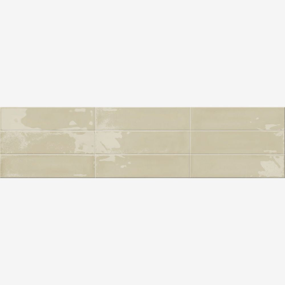 Solenne Cream 2x9 Porcelain Tile Glossy