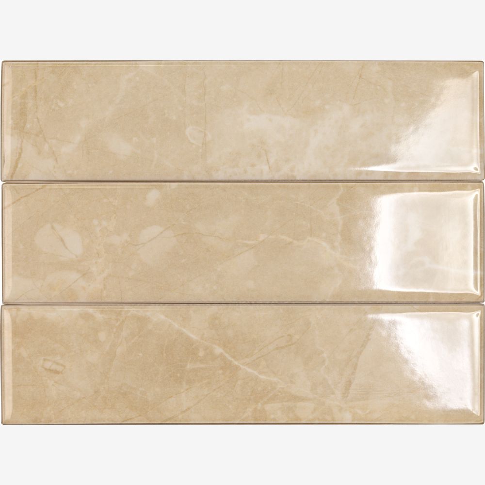 Seda Crema 2x8 Bright Ceramic Tile