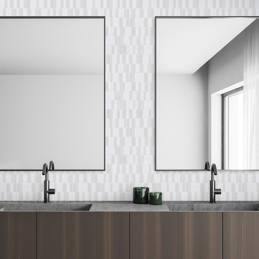 Barcode Puzzle 11-3/4x12 Glass Matte Mosaic Tile