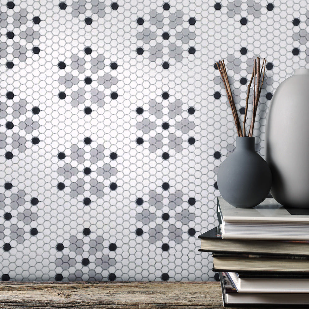 Bayeux Classic 10-3/8x13-1/2 Glass Matte Mosaic Tile