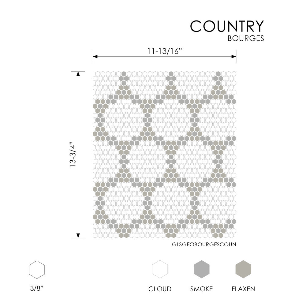 Bourges Country 11-13/16x13-3/4 Matte Mosaic Glass Tile
