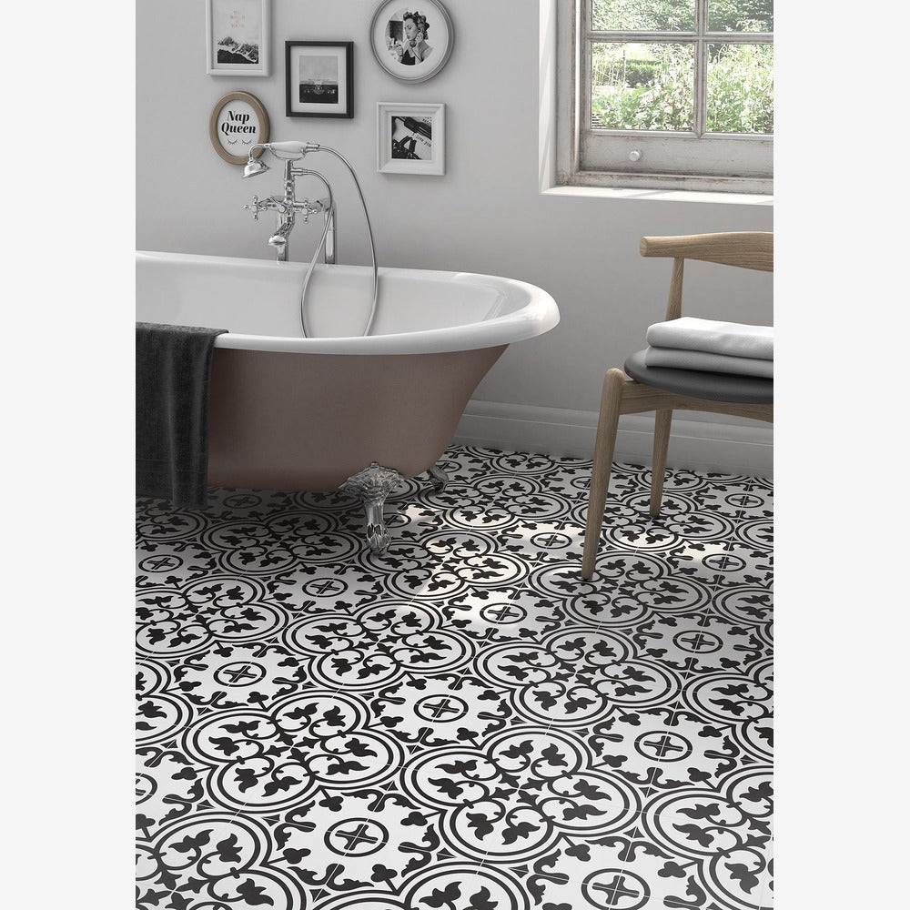 Marrakech Black Cape 8x8 Porcelain Tile