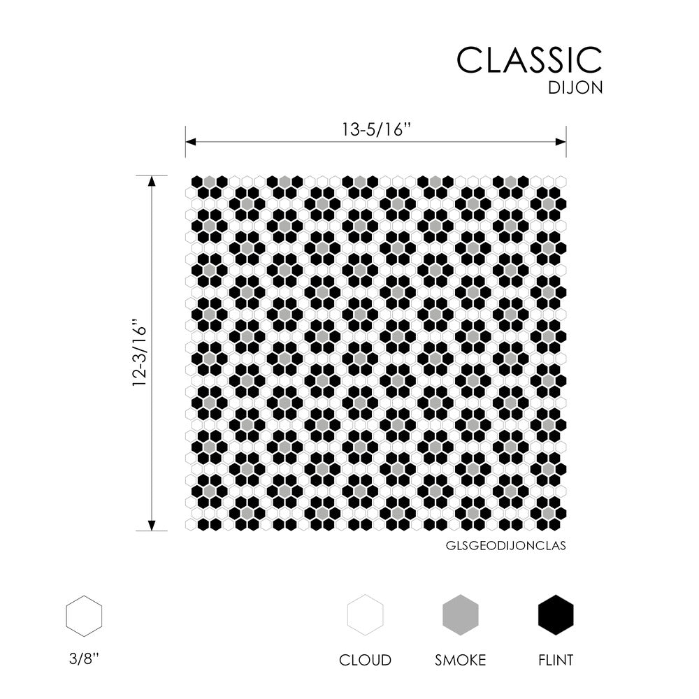 Dijon Classic 12-3/16x13-5/16 Matte Glass Tile