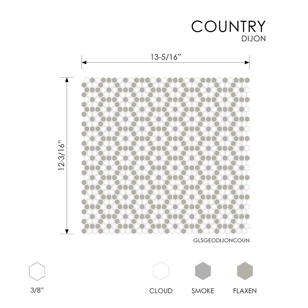 Dijon Country 12-3/16x13-5/16 Matte Glass Tile