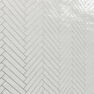 Zellure Alabaster White 2x16 Glossy Ceramic Tile