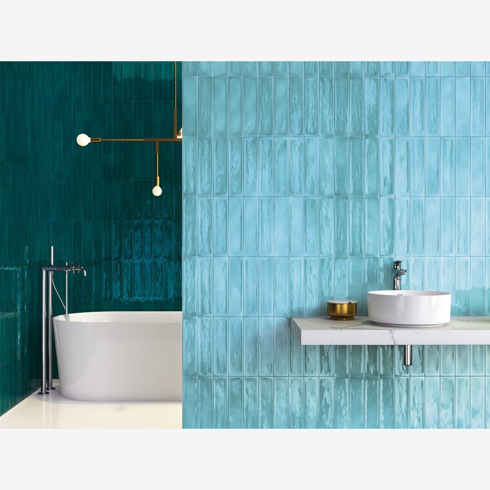 Chanelle Scuba Blue 3x12 Glossy Ceramic Tile