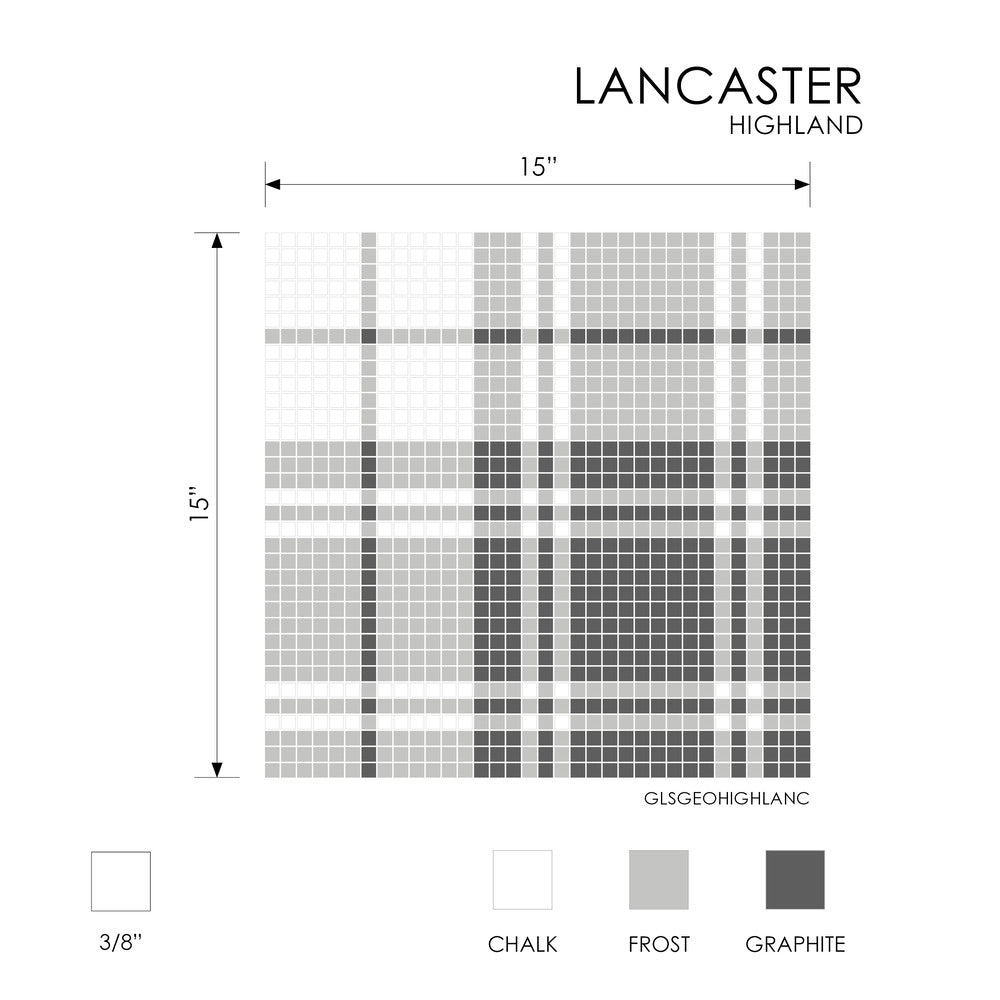 Highland Lancaster 15x15 Glass Mosaic Tile