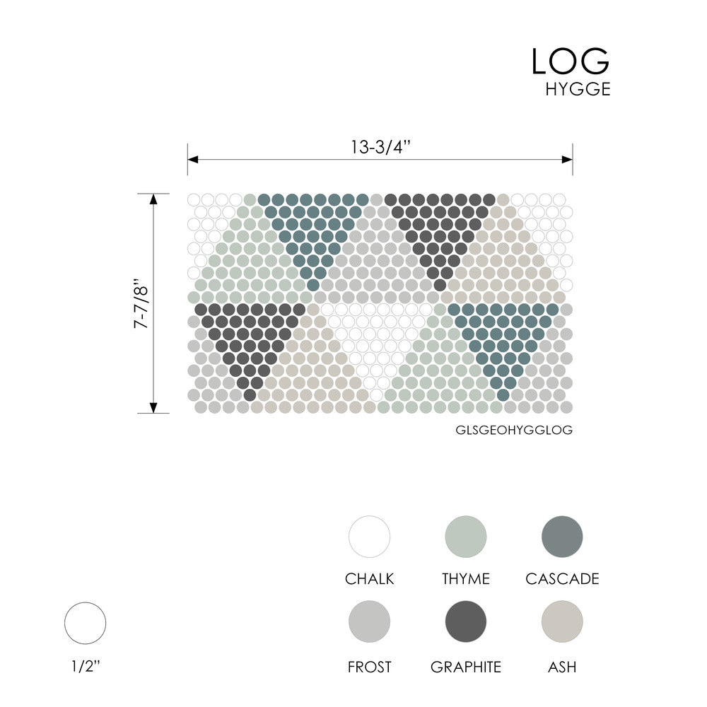 Hygge Log 7-7/8x13-3/4 Glass Mosaic Tile