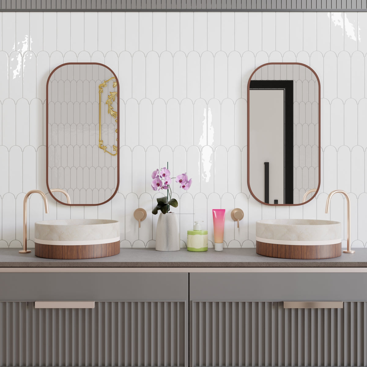 Doncaster Blanco 3x12 Scallop Glossy Ceramic Tile