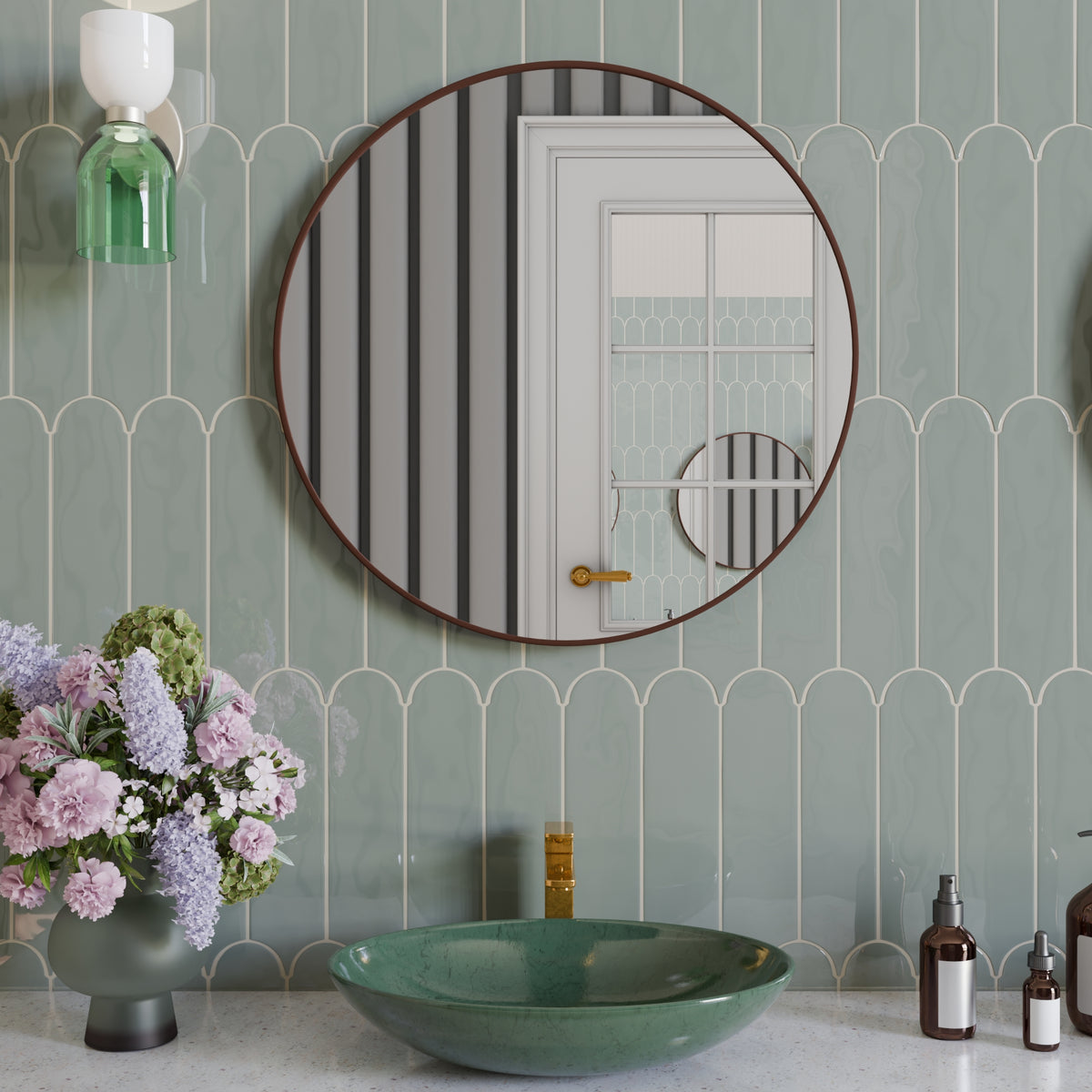 Doncaster Stormy Heron 3x12 Scallop Glossy Ceramic Tile