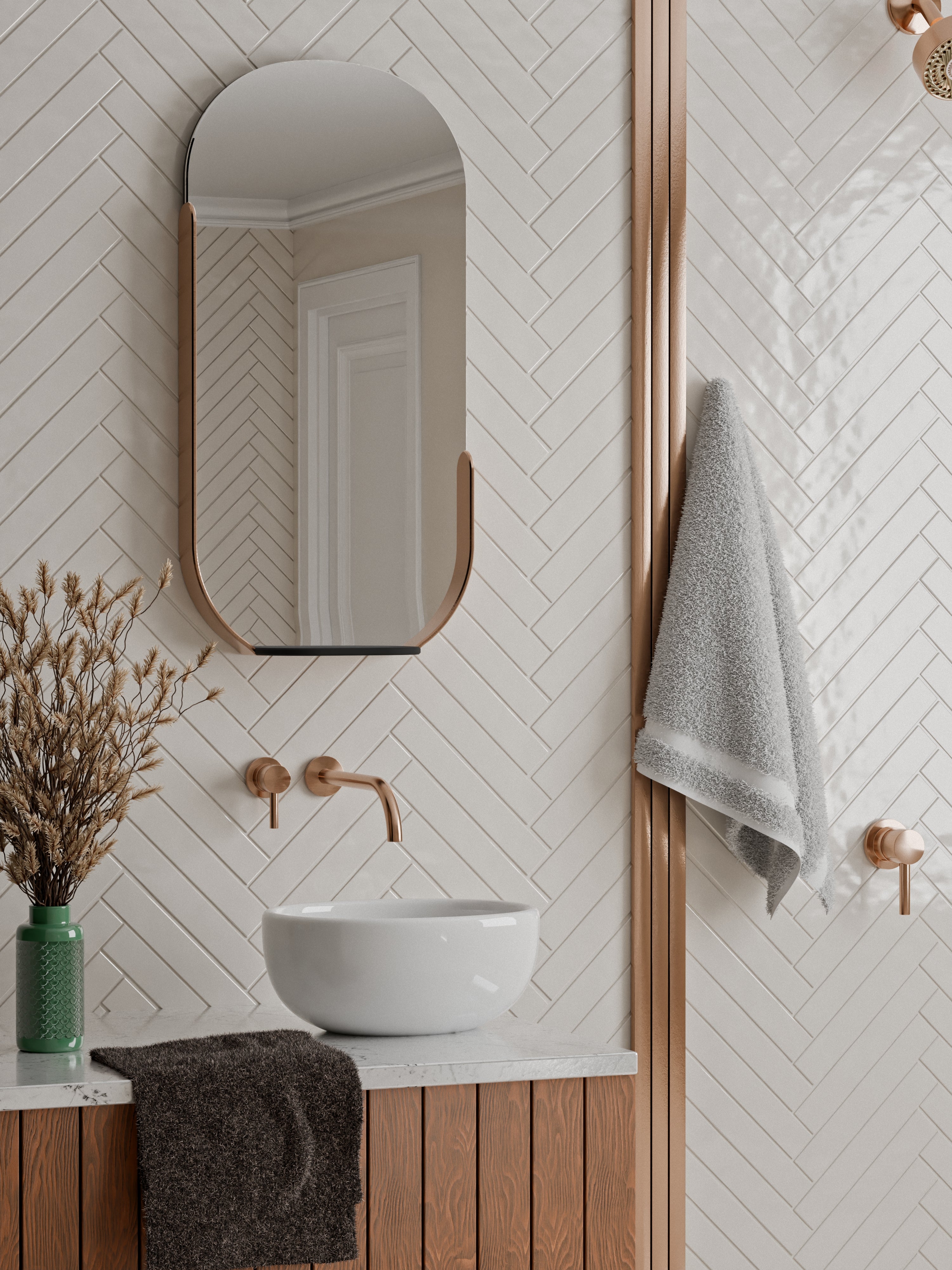 Zellure Alabaster White 2x16 Glossy Ceramic Tile