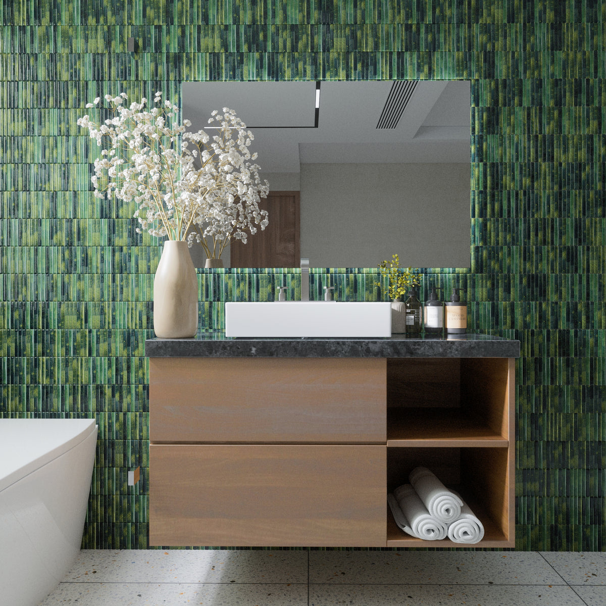 Linea Luxe Grass 4.5x9.1 Ceramic Tile Glossy