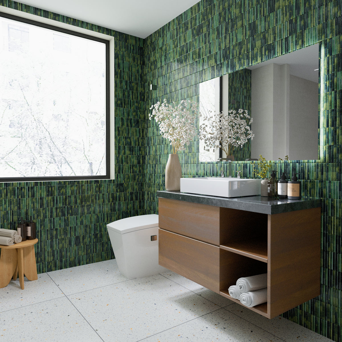 Linea Luxe Grass 4.5x9.1 Ceramic Tile Glossy