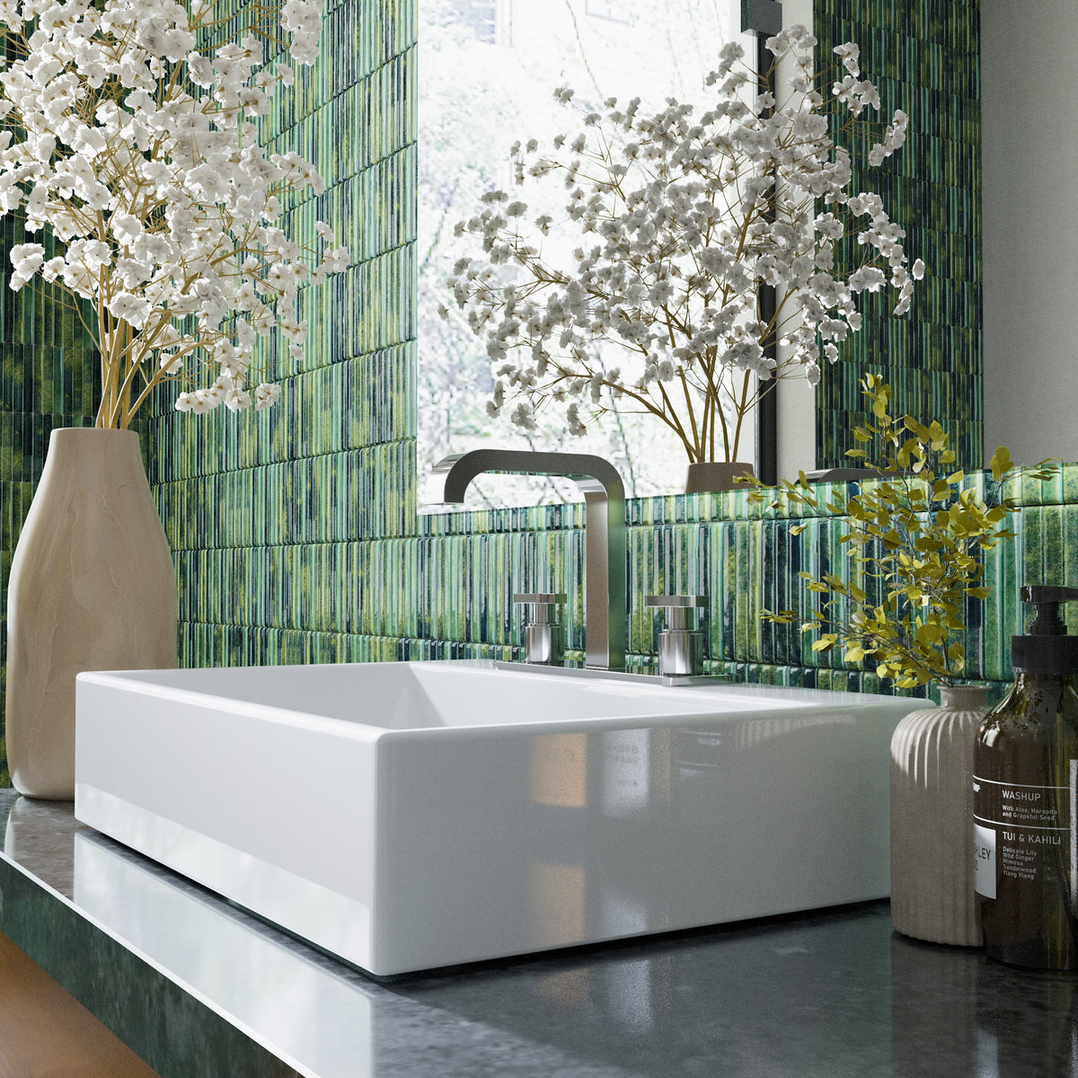Linea Luxe Grass 4.5x9.1 Ceramic Tile Glossy