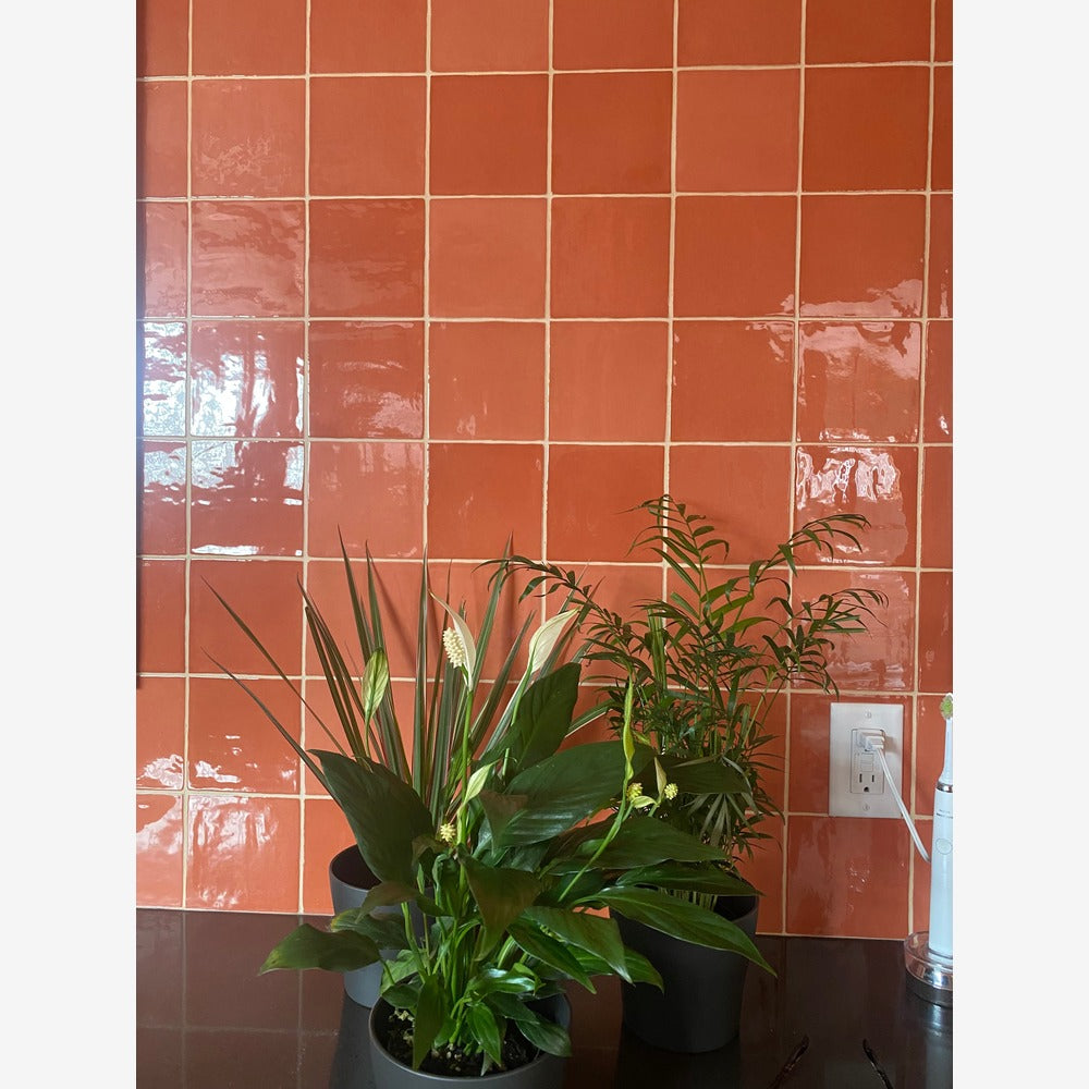 St Lucia Peach 5x5 Ceramic Tile Glossy