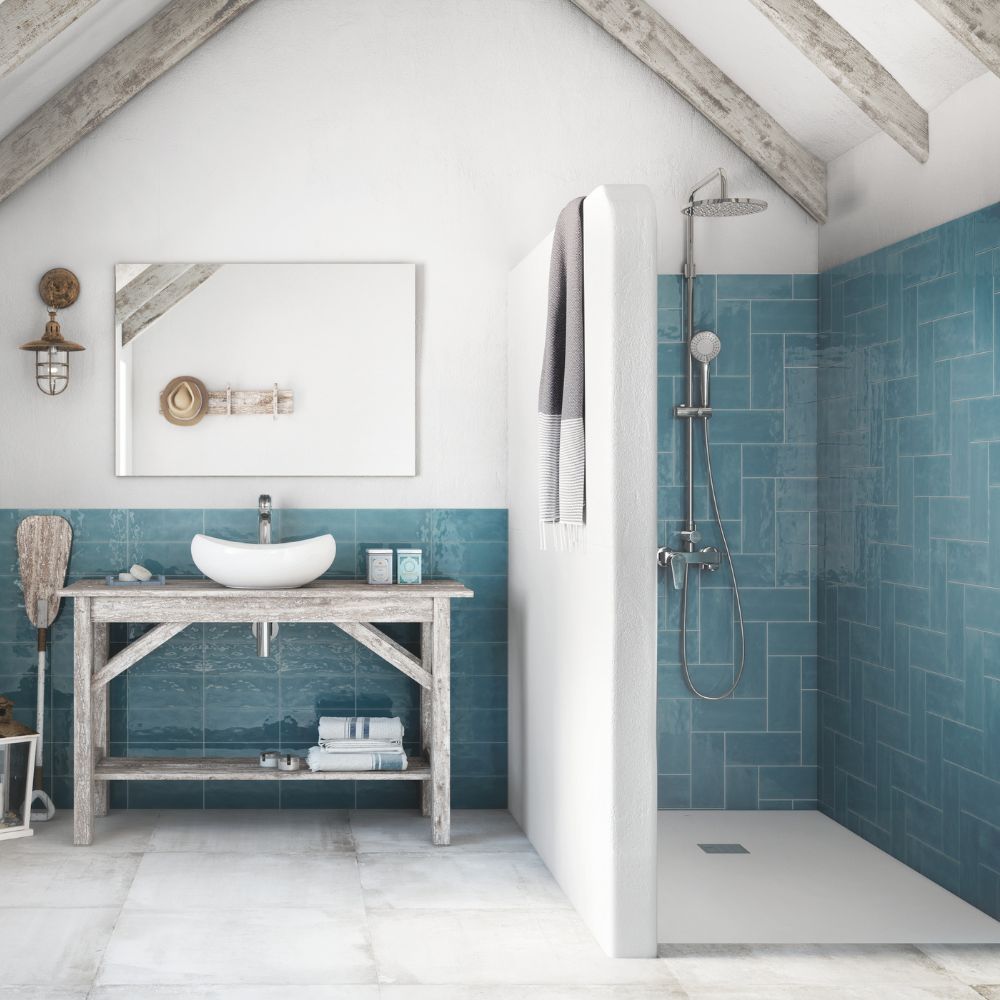 San Fran Volga Blue 4x10 Ceramic Tile Glossy
