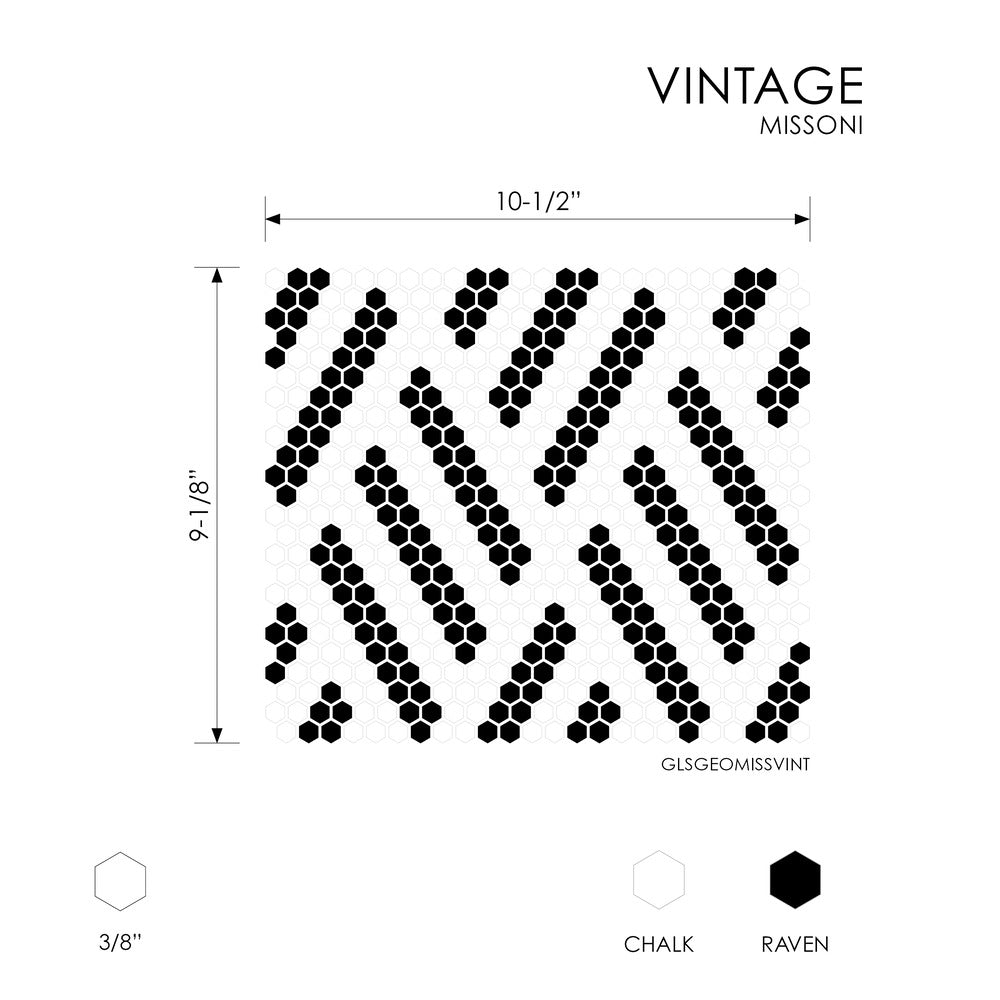 Missoni Vintage 9-1/8x10-1/2 Glass Mosaic Tile - view 5