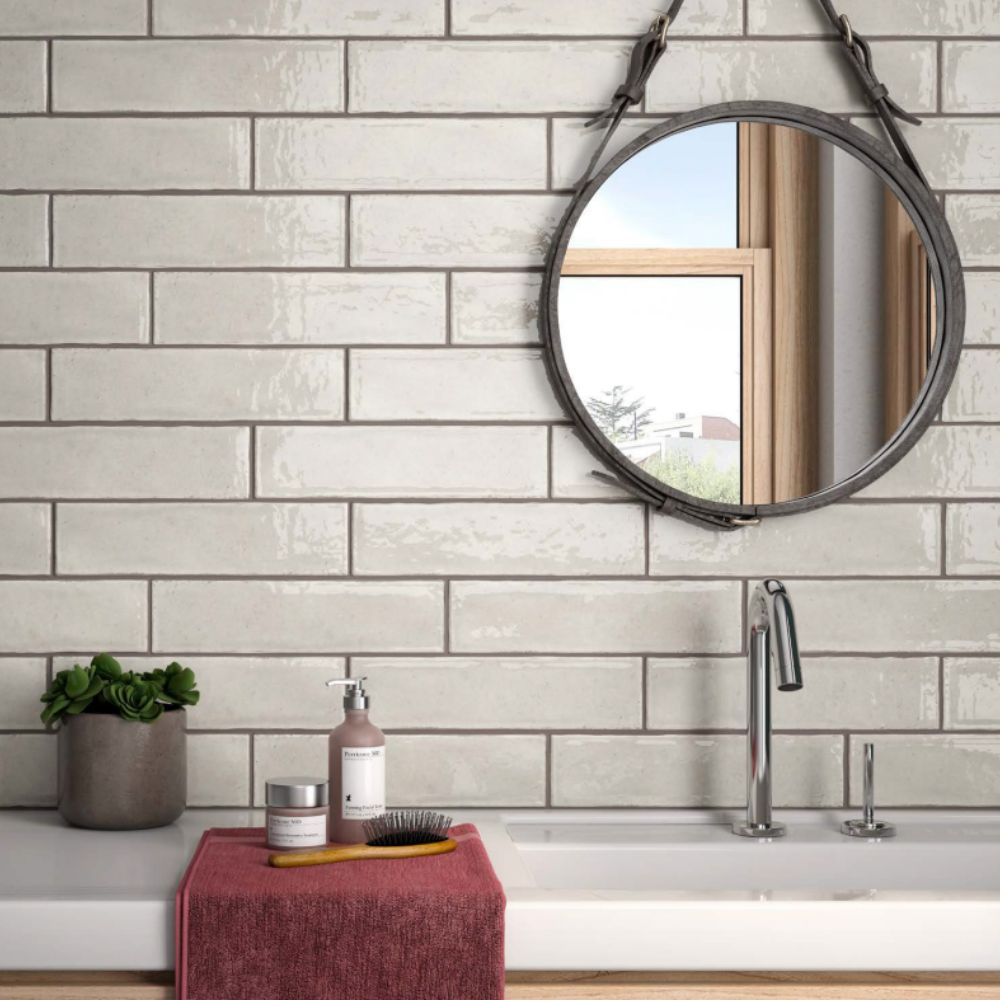 San Fran Biscuit Crackled 3x12 Ceramic Tile Glossy
