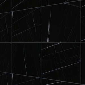 Eterna Fortaleza Black Marquina 48x48 Porcelain Tile