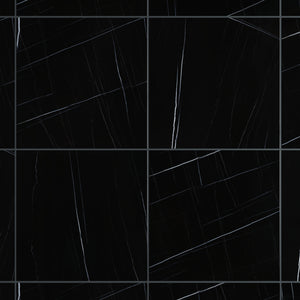 Eterna Fortaleza Black Marquina 48x48 Porcelain Tile