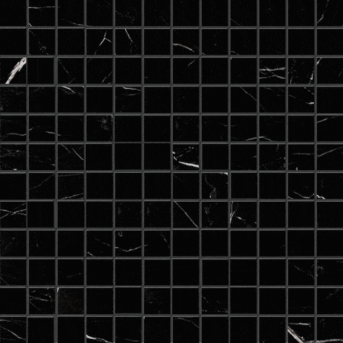 Nero Marquina 1×1 Polished/Honed Marble Mosaic
