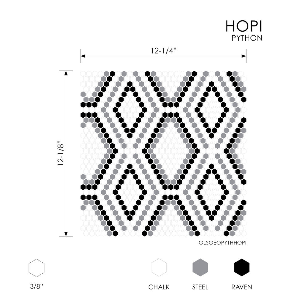 Python Hopi 12 1/4x12 1/8 Glass Mosaic Tile