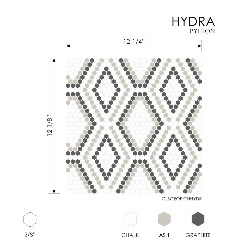 Python Hydra 12-1/8X12-1/4 Glass Mosaic Tile