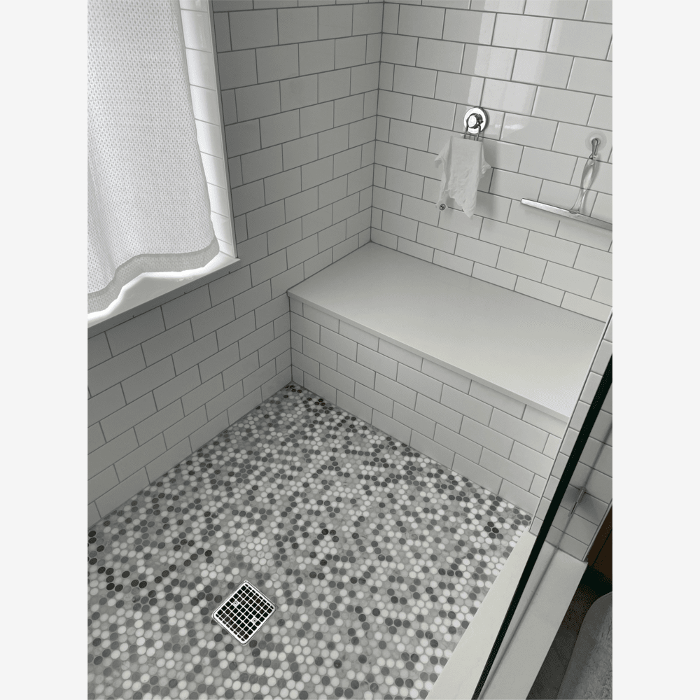 Carrara + Thassos + Blue Marble Penny Rounds 12x12 Polished/Honed Tile
