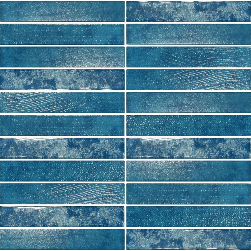 Lumina Sapphire 12x12 Stacked Mosaic Glass Tile