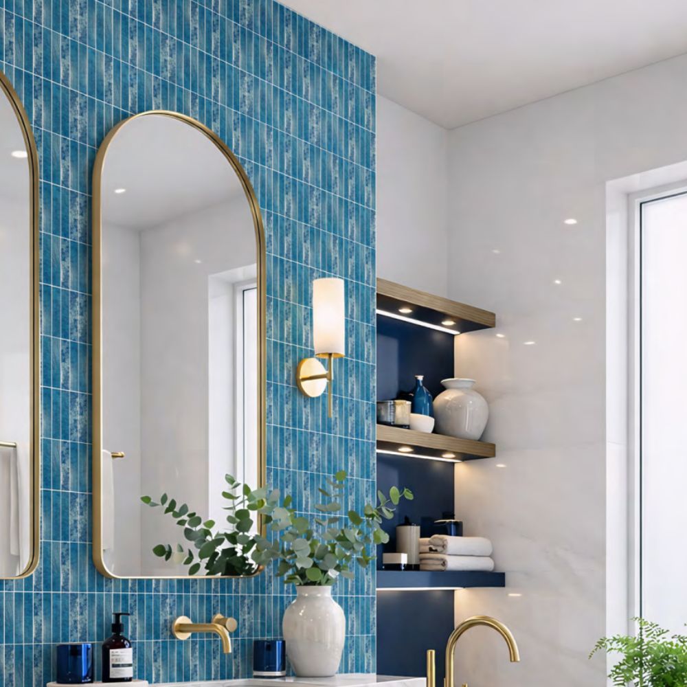 Lumina Sapphire 12x12 Stacked Mosaic Glass Tile