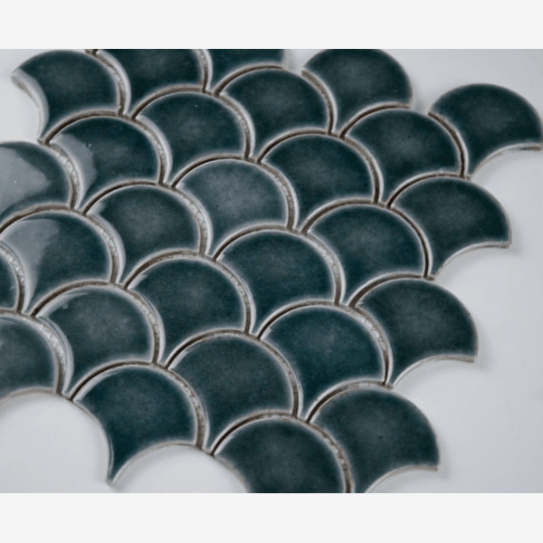 Clover Bayberry Fishscale 10x13 Mosaic Tile