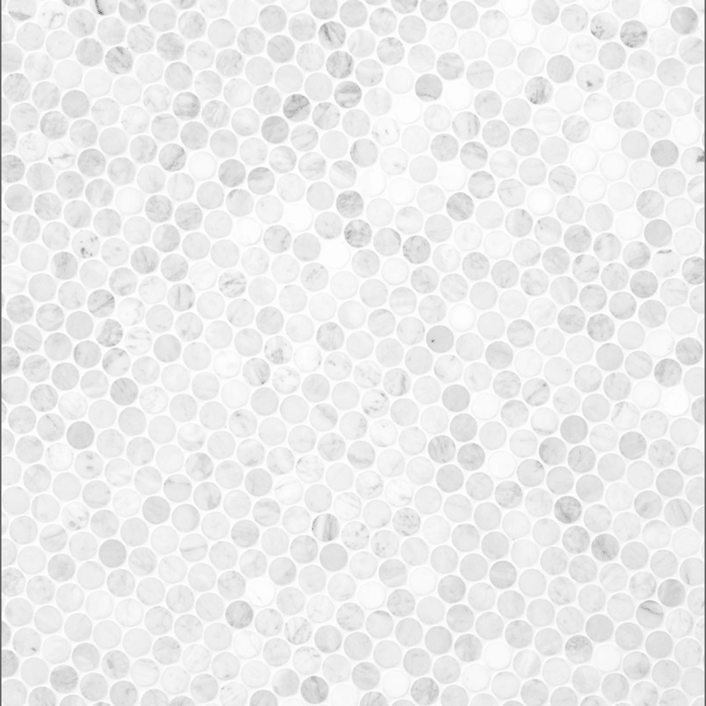 Carrara White Penny Round Marble Mosaic Polished/Honed