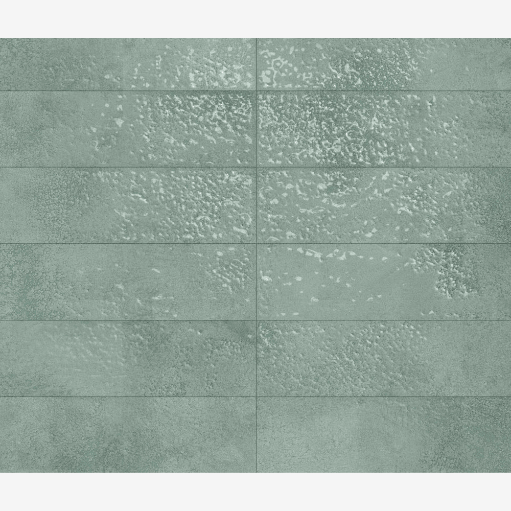 Verde Terra Teal 2.5x9 Bright Porcelain Tile