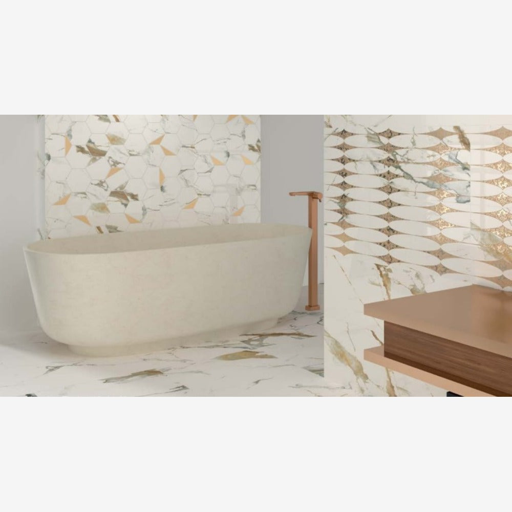 Zephyr 10x11 Hexagon Mosaic Porcelain Tile