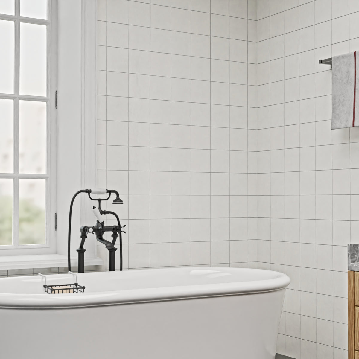 St Lucia Blanco 5x5 Ceramic Tile Glossy