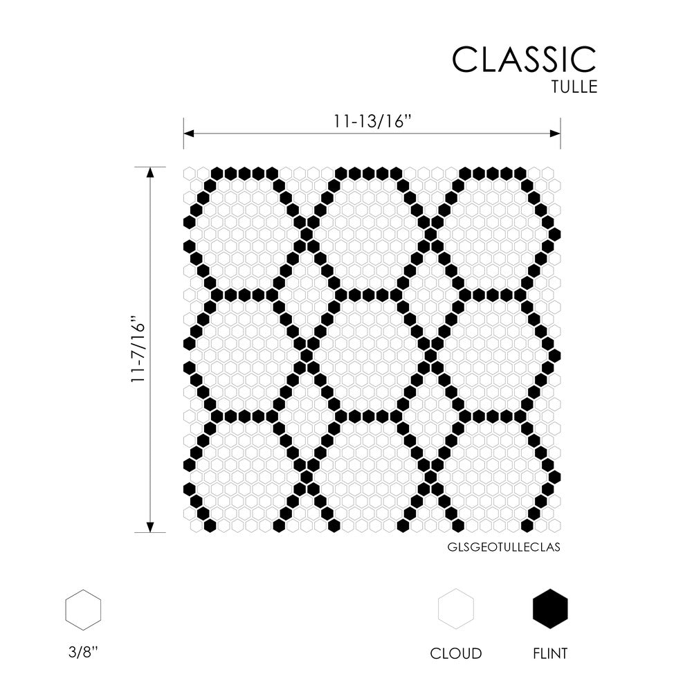 Tulle Classic 11-7/16x11-13/16 Glass Tile