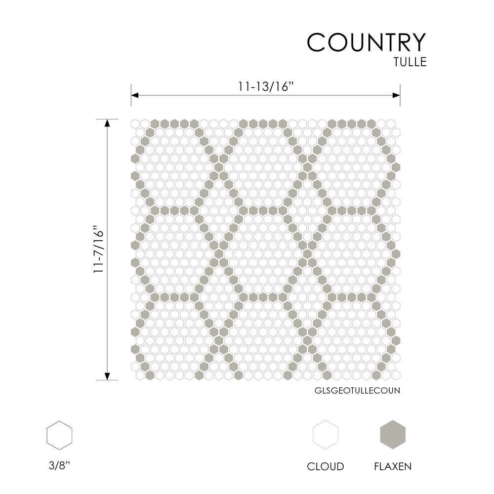 Tulle Country 11-7/16x11-13/16 Glass Tile