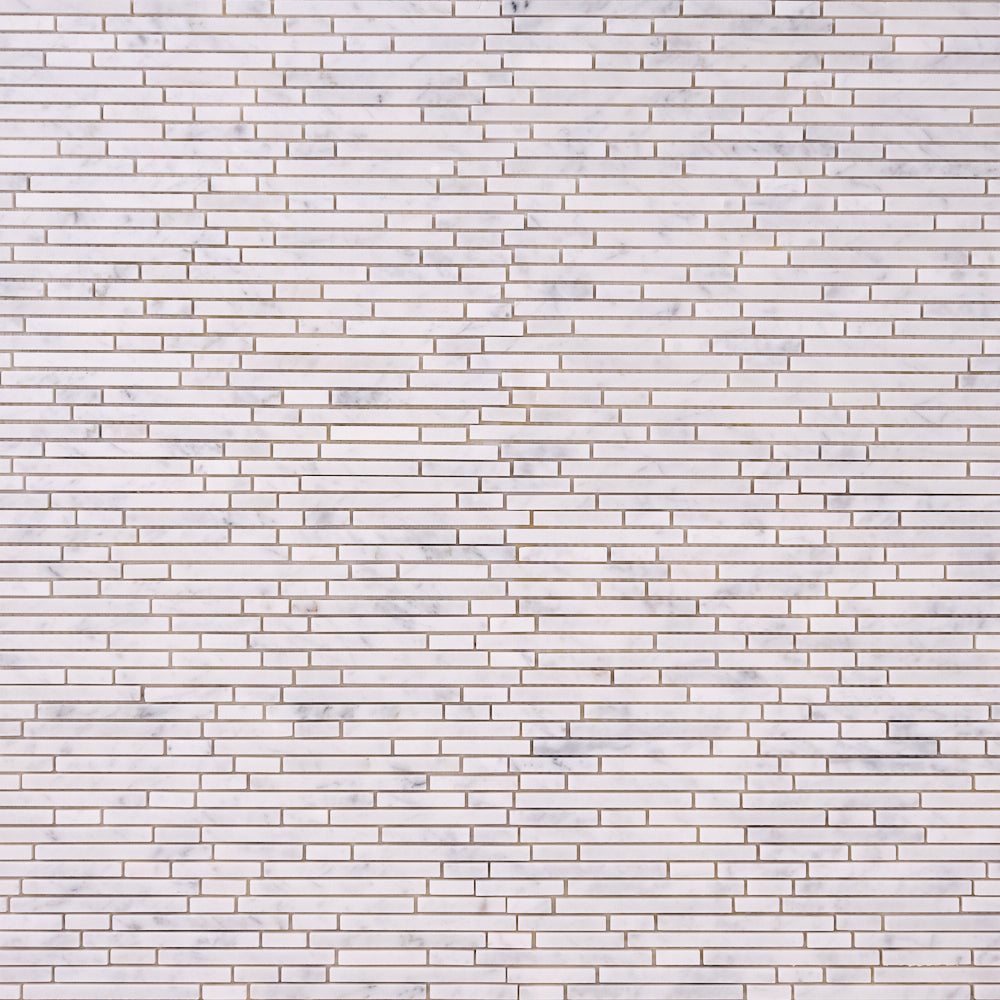 Carrara White Vianden Strips Polished/Honed Marble Tile