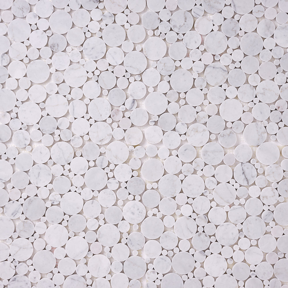 Carrara White Bubble Marble Mosaic (Polished/Honed)